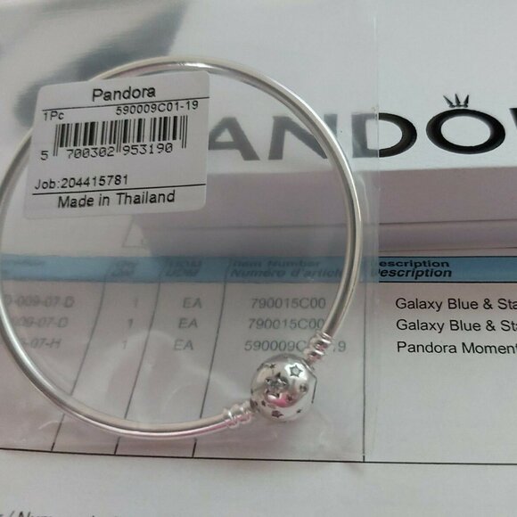 Authentic Pandora Moments Limited Edition Stars & Galaxy Bangle 590009C01-19 - Picture 4 of 8